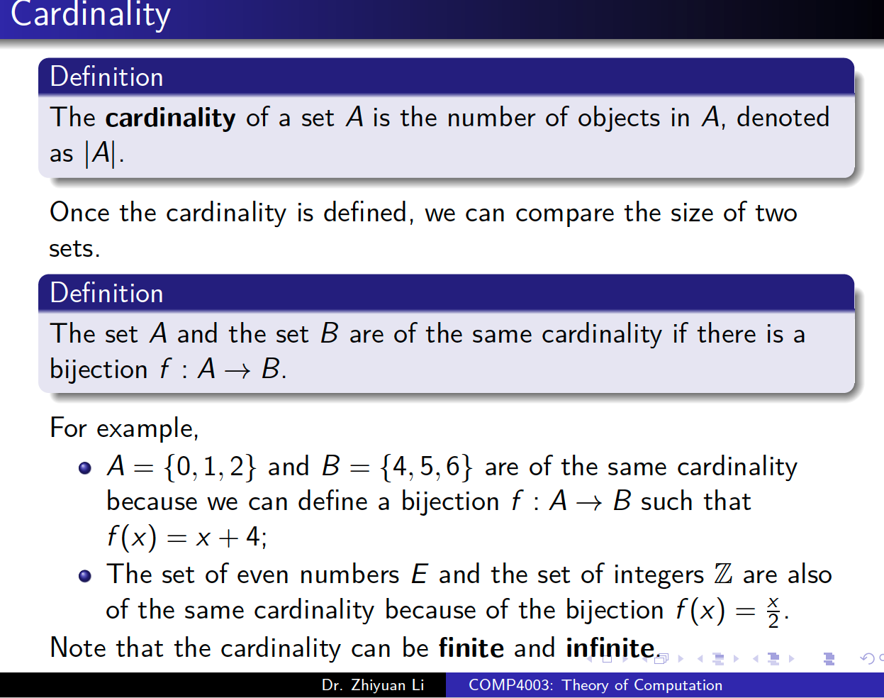 Cardinality